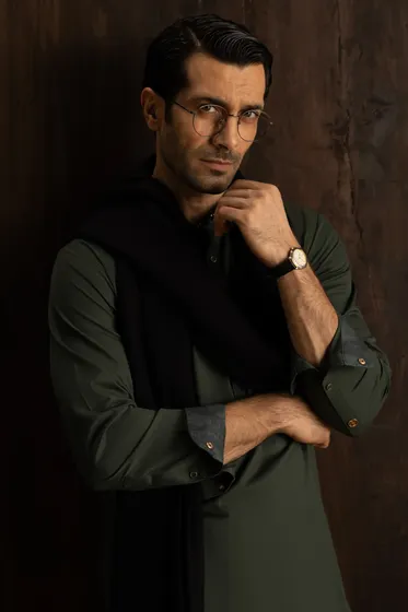 MALMO - MILITARY GREEN EXCLUSIVE KAMEEZ SHALWAR