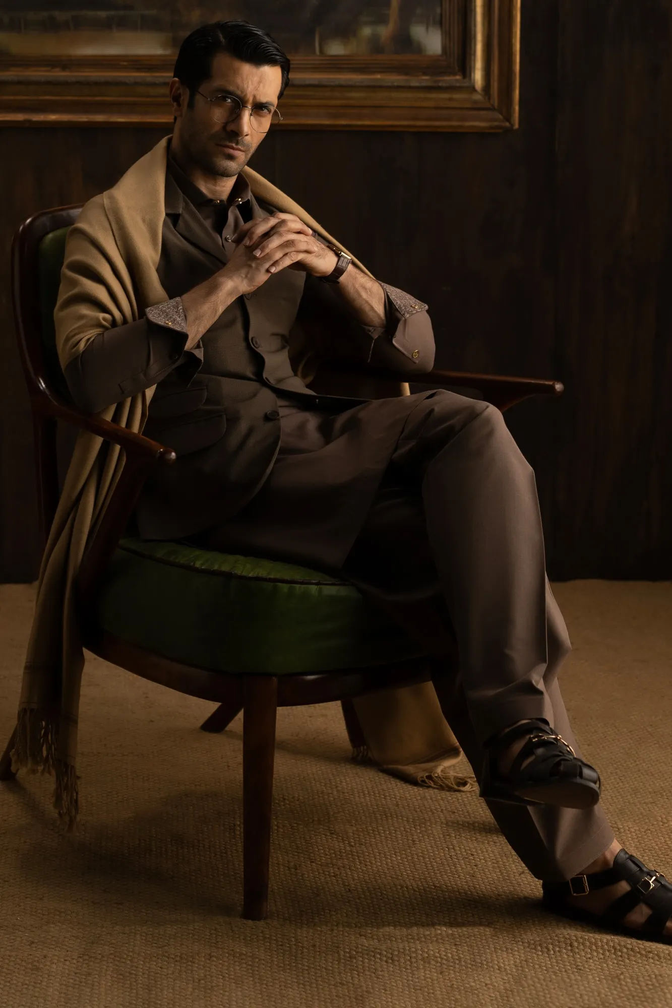 WOODSTOCK - BROWN EXCLUSIVE KAMEEZ SHALWAR