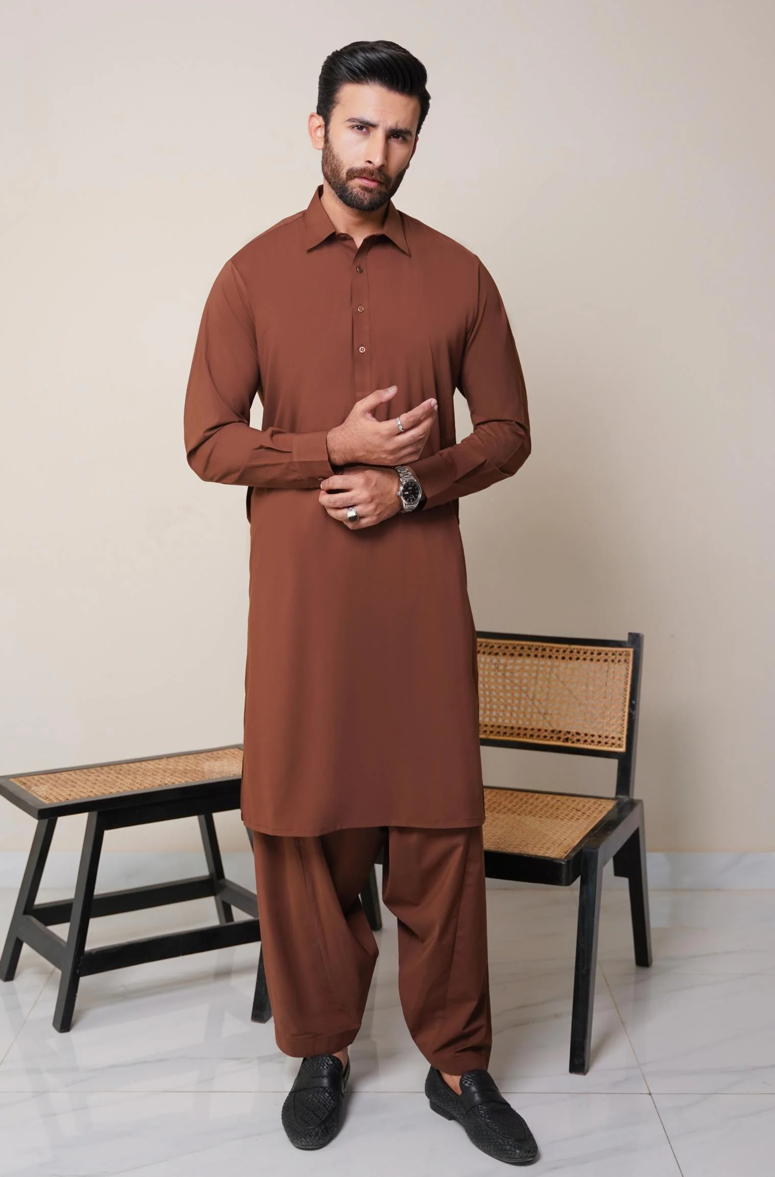 Classic Kameez Shalwar - Cocoa Brown (Men)