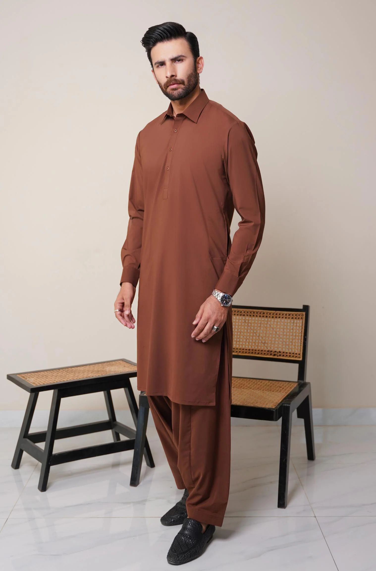 Classic Kameez Shalwar - Cocoa Brown (Men)